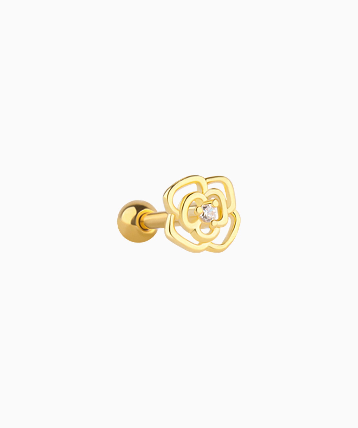 Hollow Rose Flower Stud