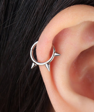 Titanium Rivet Clicker Hoop - OumoJewelry