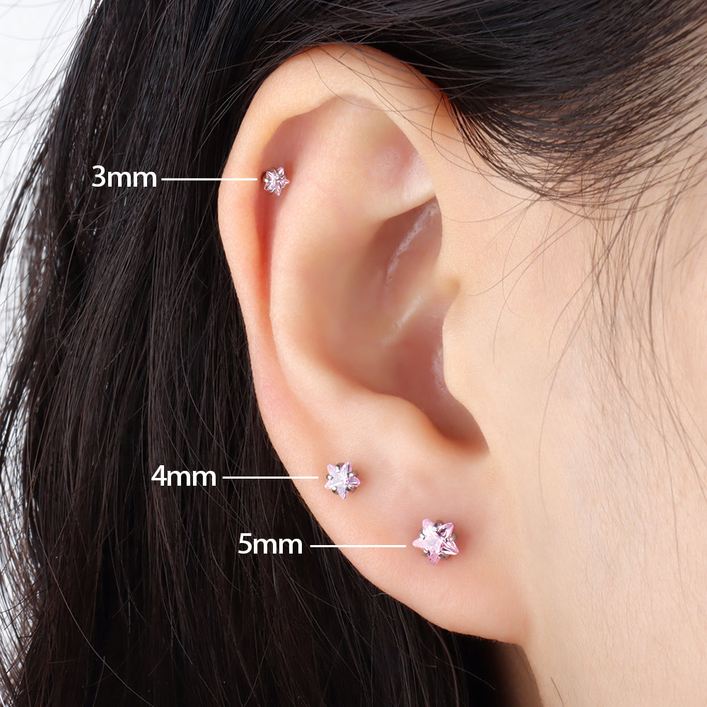 Pink Star Stud - OhmoJewelry