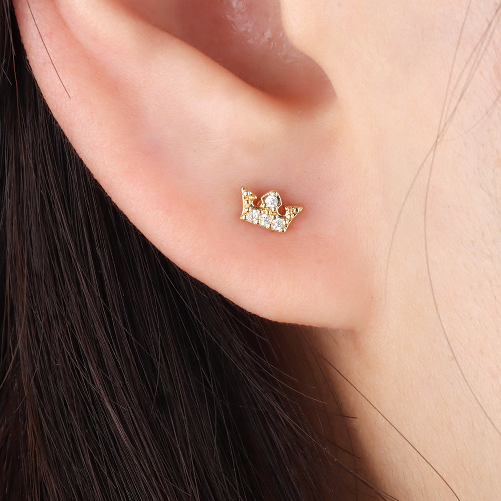 Princess Crown Stud - OhmoJewelry