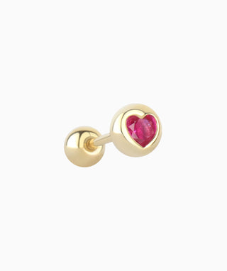 Puffed Heart Stud - OumoJewelry