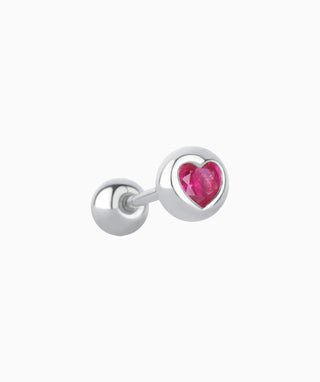 Puffed Heart Stud - OumoJewelry