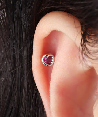 Puffed Heart Stud - OumoJewelry