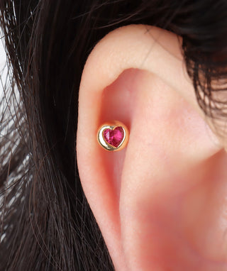 Puffed Heart Stud - OumoJewelry