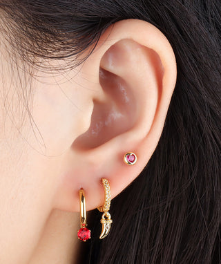 Puffed Heart Stud - OumoJewelry