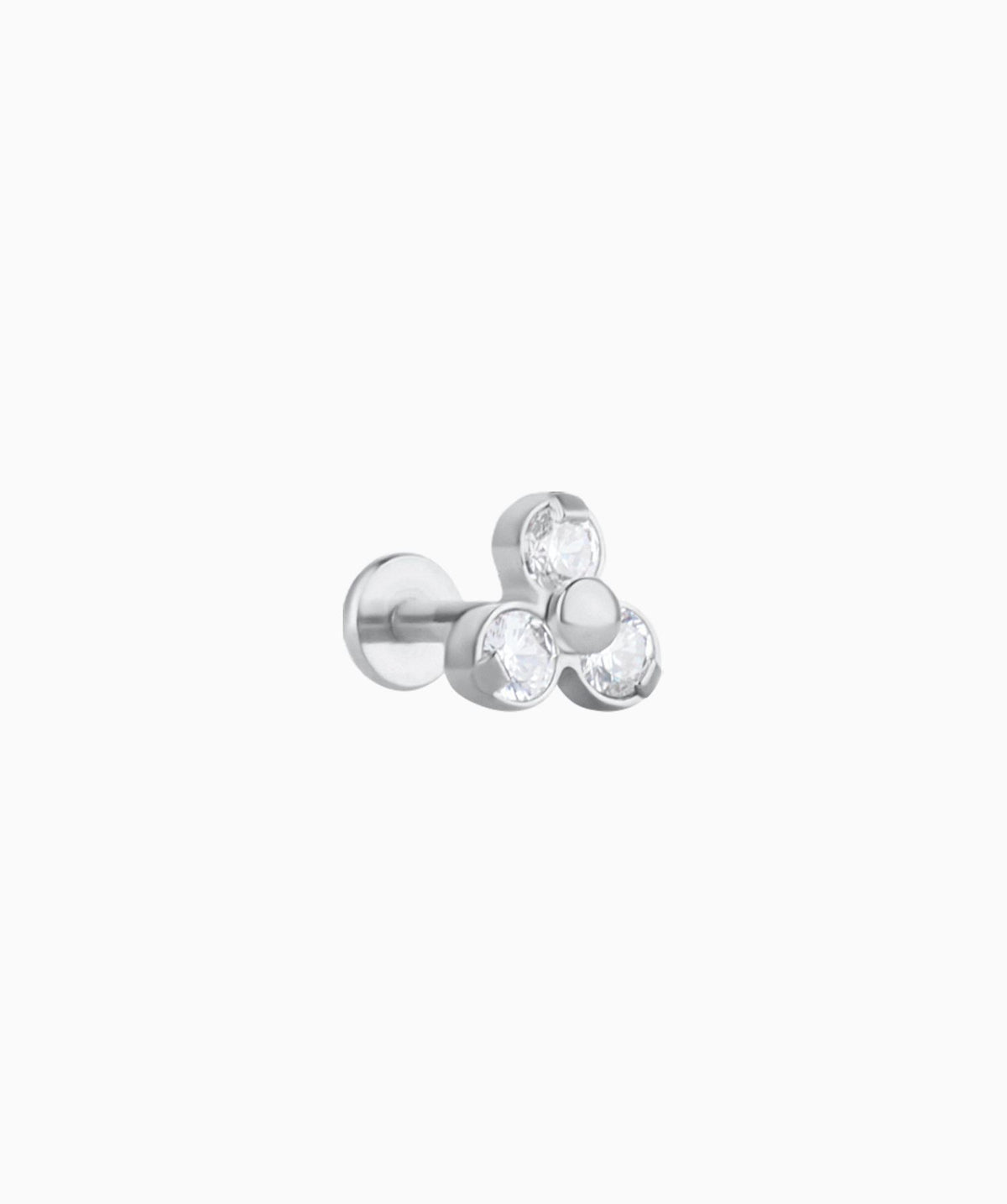 Basic Gem Flatback Stud - Stainless Steel - Helix, Upper Lobe, Conch - Oumo Jewelry