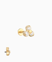 Basic Gem Flatback Stud - Stainless Steel - Helix, Upper Lobe, Conch - Oumo Jewelry