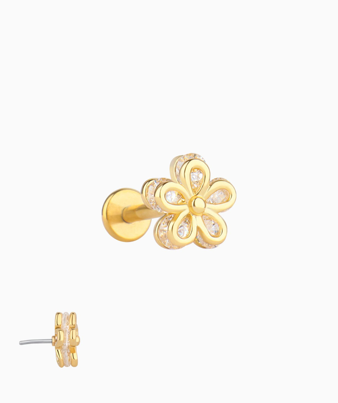 Shiny Flower Flatback Stud