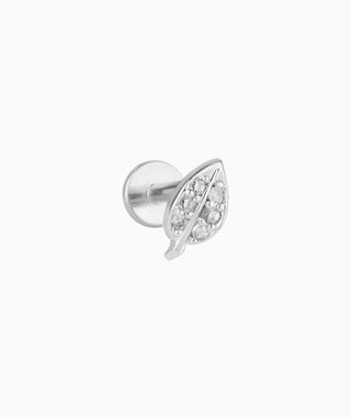 Gem Leaf Flatback Stud - OumoJewelry