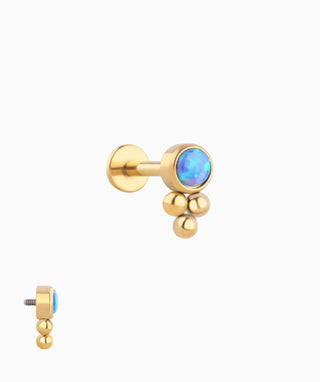 Ocean Blue Opal Flatback Stud - OumoJewelry