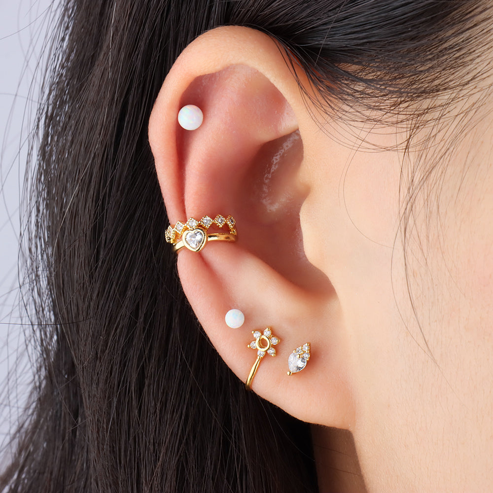 Charming Love Ear Cuff - Brass - Oumo Jewelry