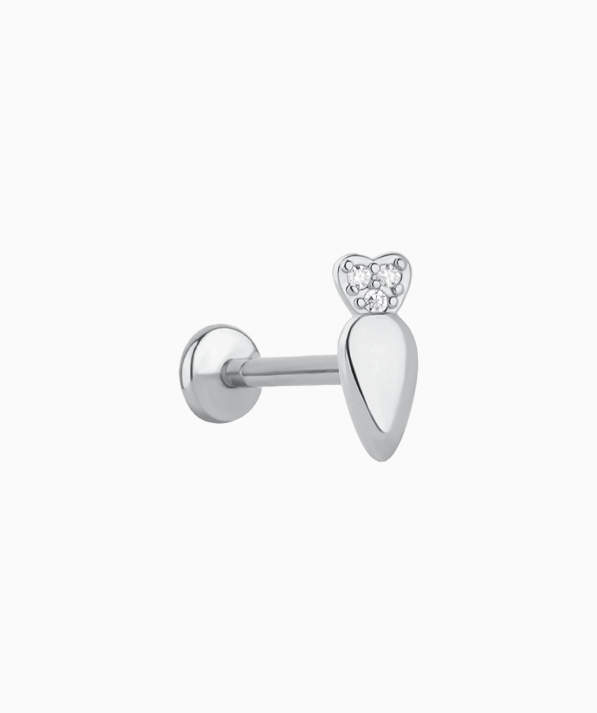 Titanium Cute Radish Flatback Stud - Titanium - Helix, Flat, Upper Lobe - Oumo Jewelry