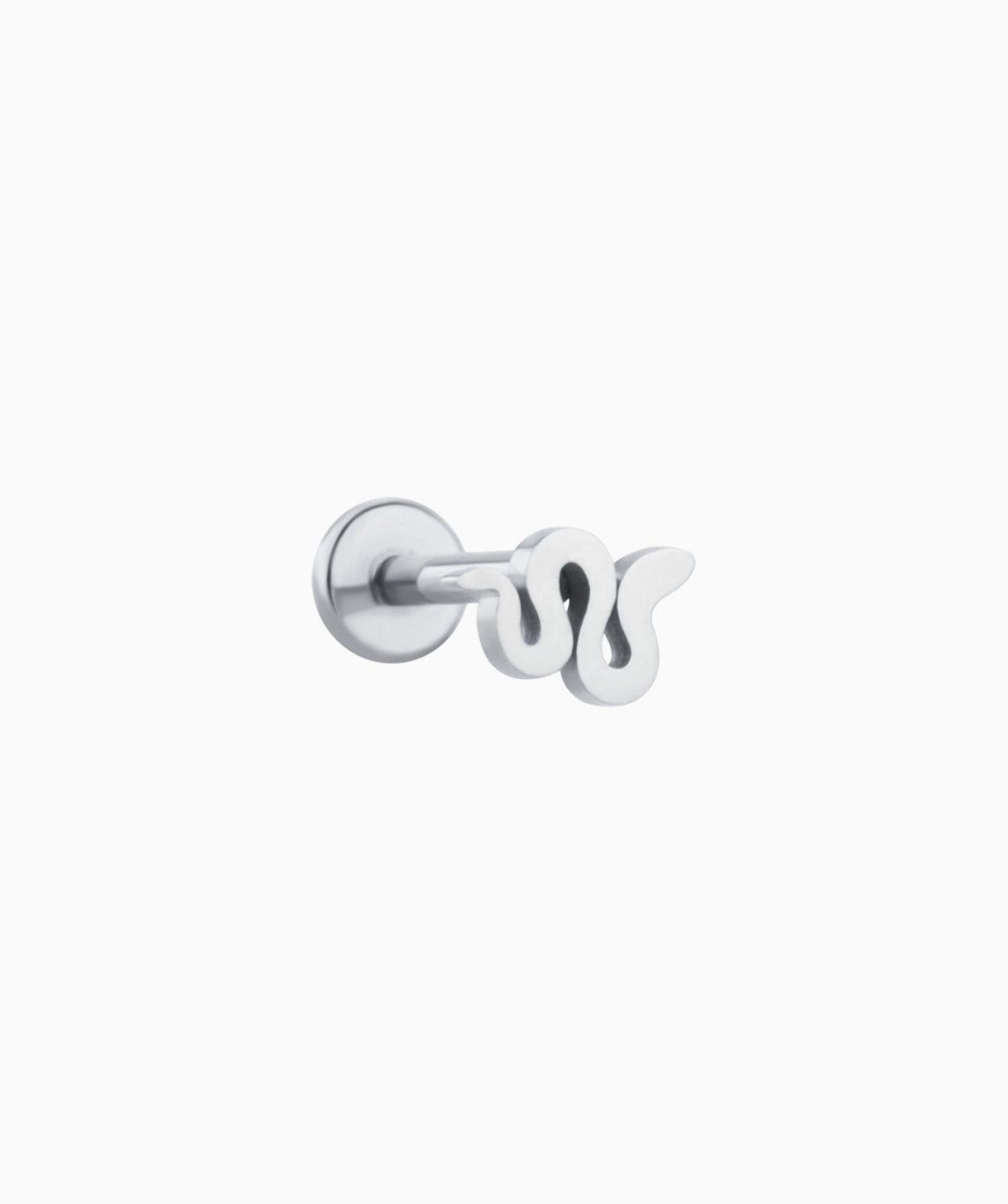 Lively Snake Flatback Stud - Stainless Steel - Helix, Upper Lobe, Conch - Oumo Jewelry