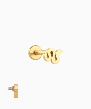 Lively Snake Flatback Stud - OumoJewelry