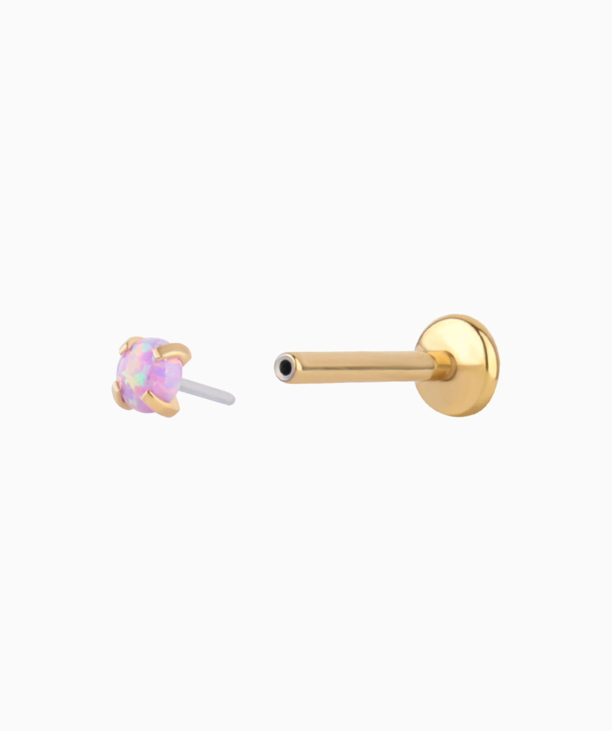 Charm Opal Flatback Stud - Stainless Steel - Helix, Forward Helix, Upper Lobe - Oumo Jewelry