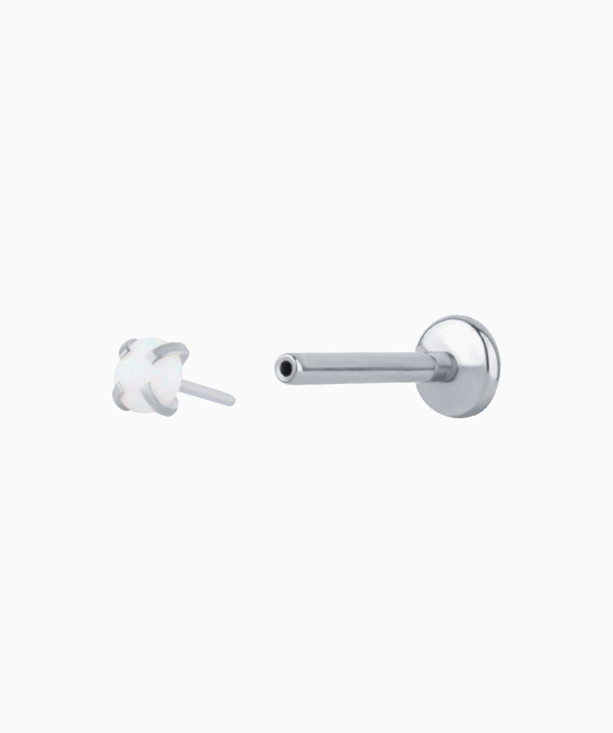 Charm Opal Flatback Stud - Stainless Steel - Helix, Forward Helix, Upper Lobe - Oumo Jewelry