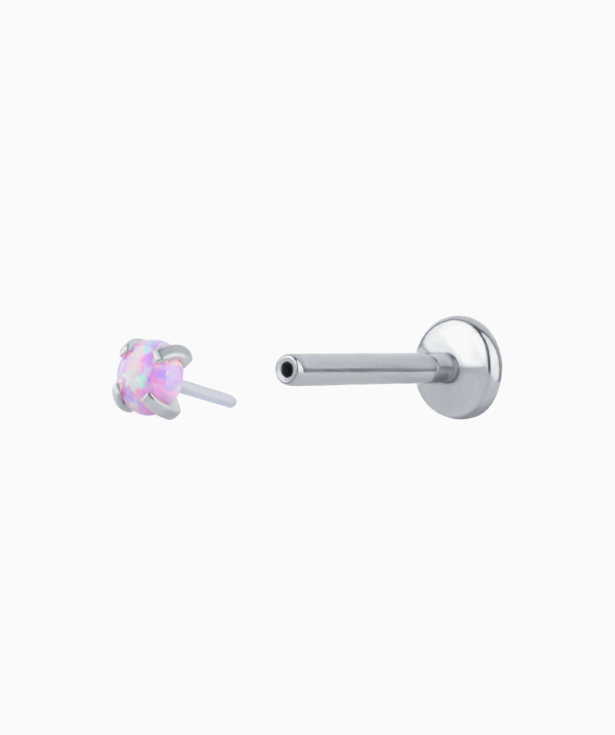 Charm Opal Flatback Stud - Stainless Steel - Helix, Forward Helix, Upper Lobe - Oumo Jewelry