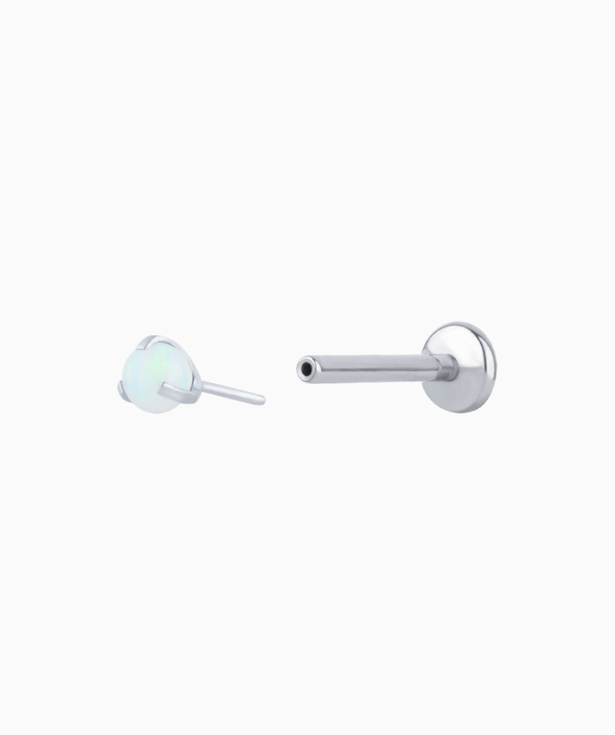 Charming Opal Ball Flatback Stud - Stainless Steel - Helix, Forward Helix, Upper Lobe - Oumo Jewelry