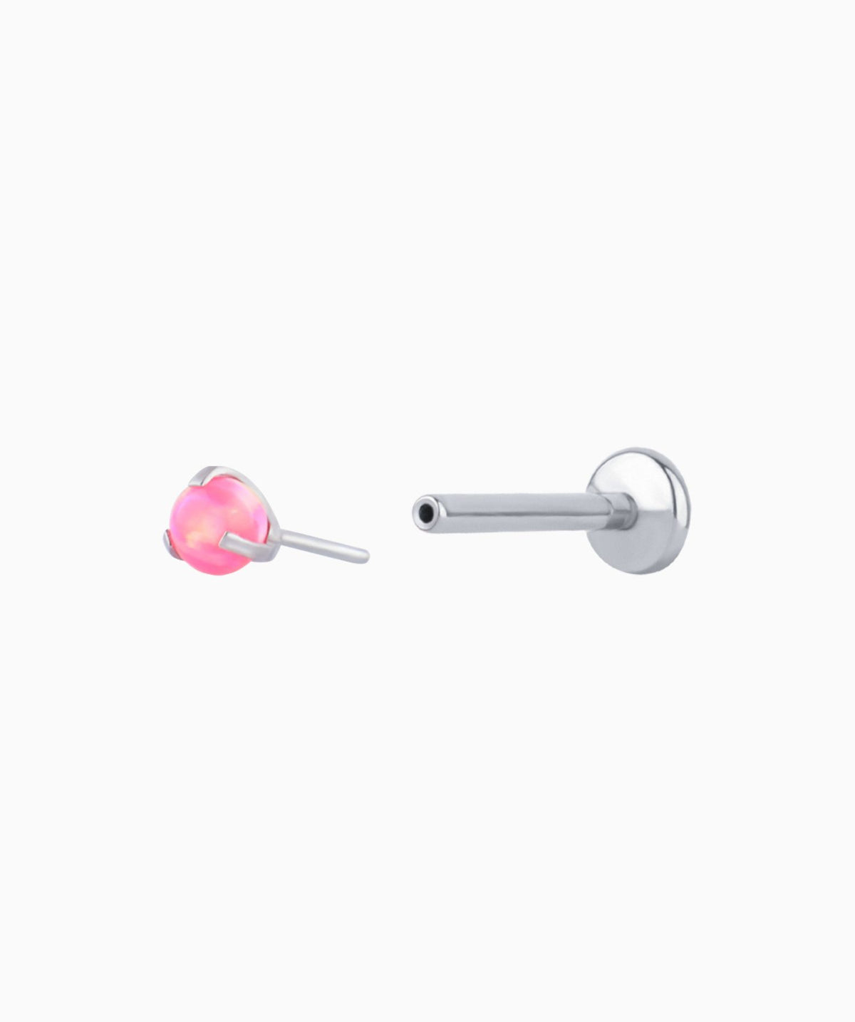 Charming Opal Ball Flatback Stud - Stainless Steel - Helix, Forward Helix, Upper Lobe - Oumo Jewelry