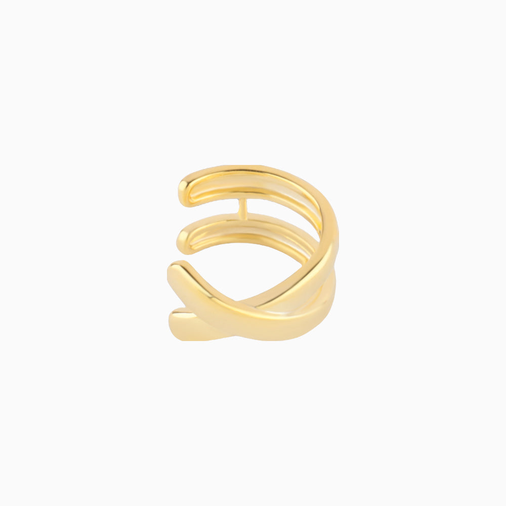Cross Ear Cuff - Stainless Steel - Oumo Jewelry