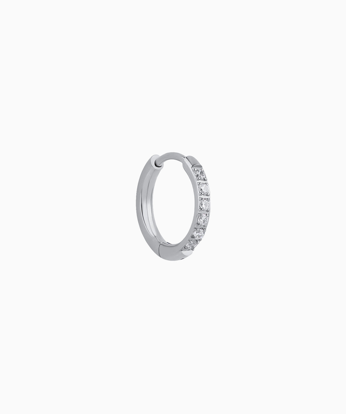 Basic Sparkling Hoop - Stainless Steel - Lobe, Upper Lobe - Oumo Jewelry