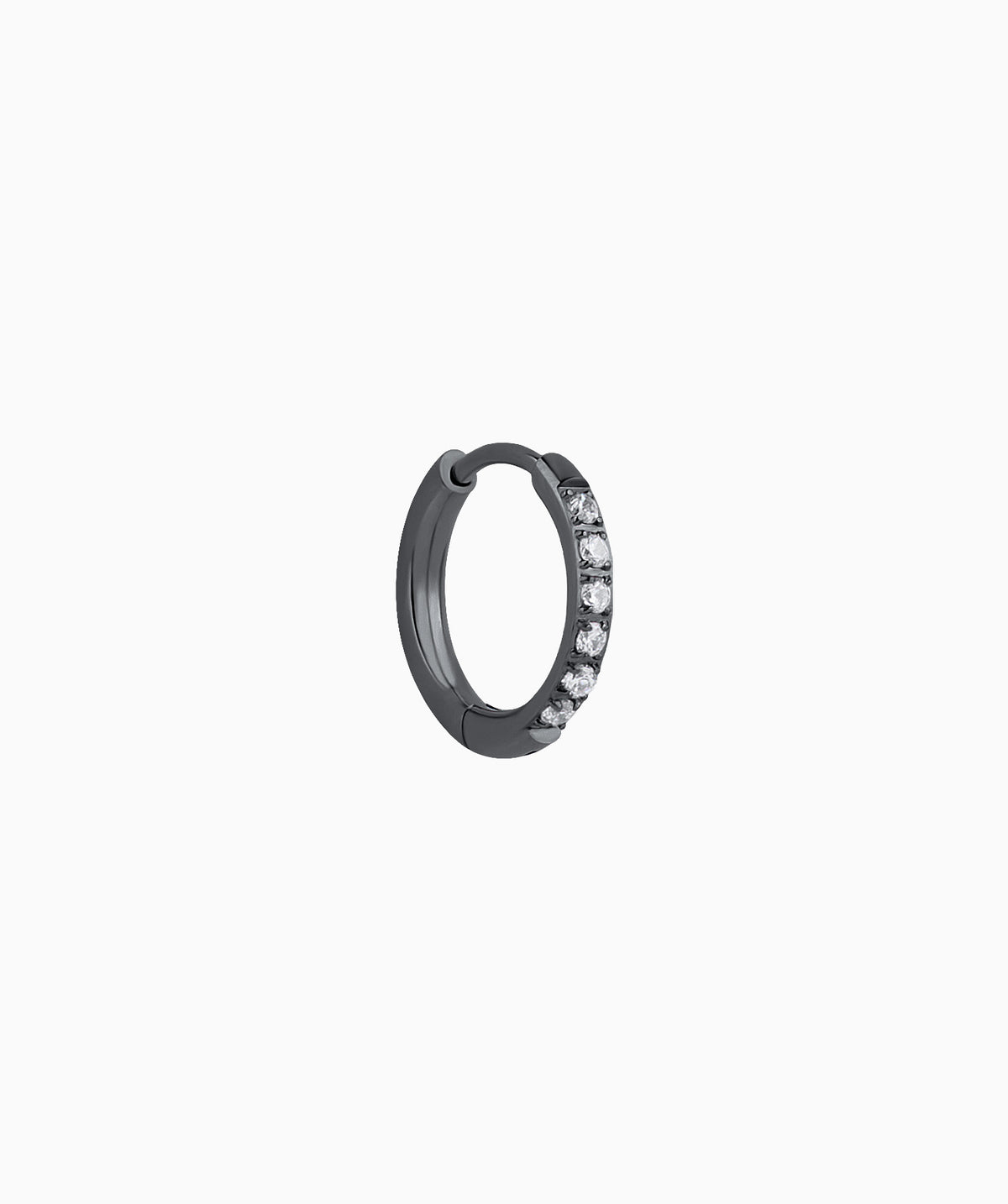Basic Sparkling Hoop - Stainless Steel - Lobe, Upper Lobe - Oumo Jewelry