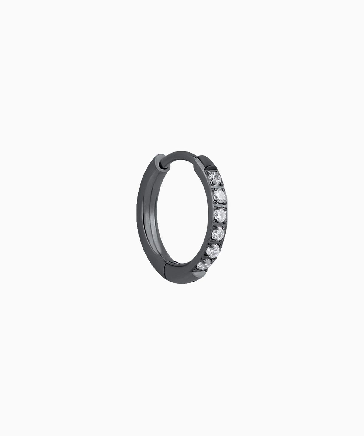 Basic Sparkling Hoop - Stainless Steel - Lobe, Upper Lobe - Oumo Jewelry