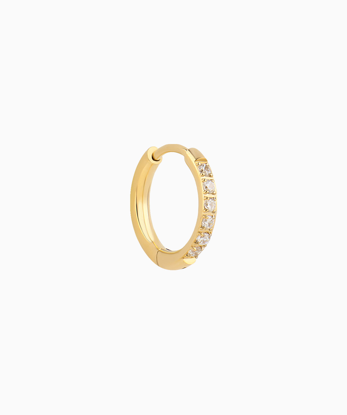 Basic Sparkling Hoop - Stainless Steel - Lobe, Upper Lobe - Oumo Jewelry