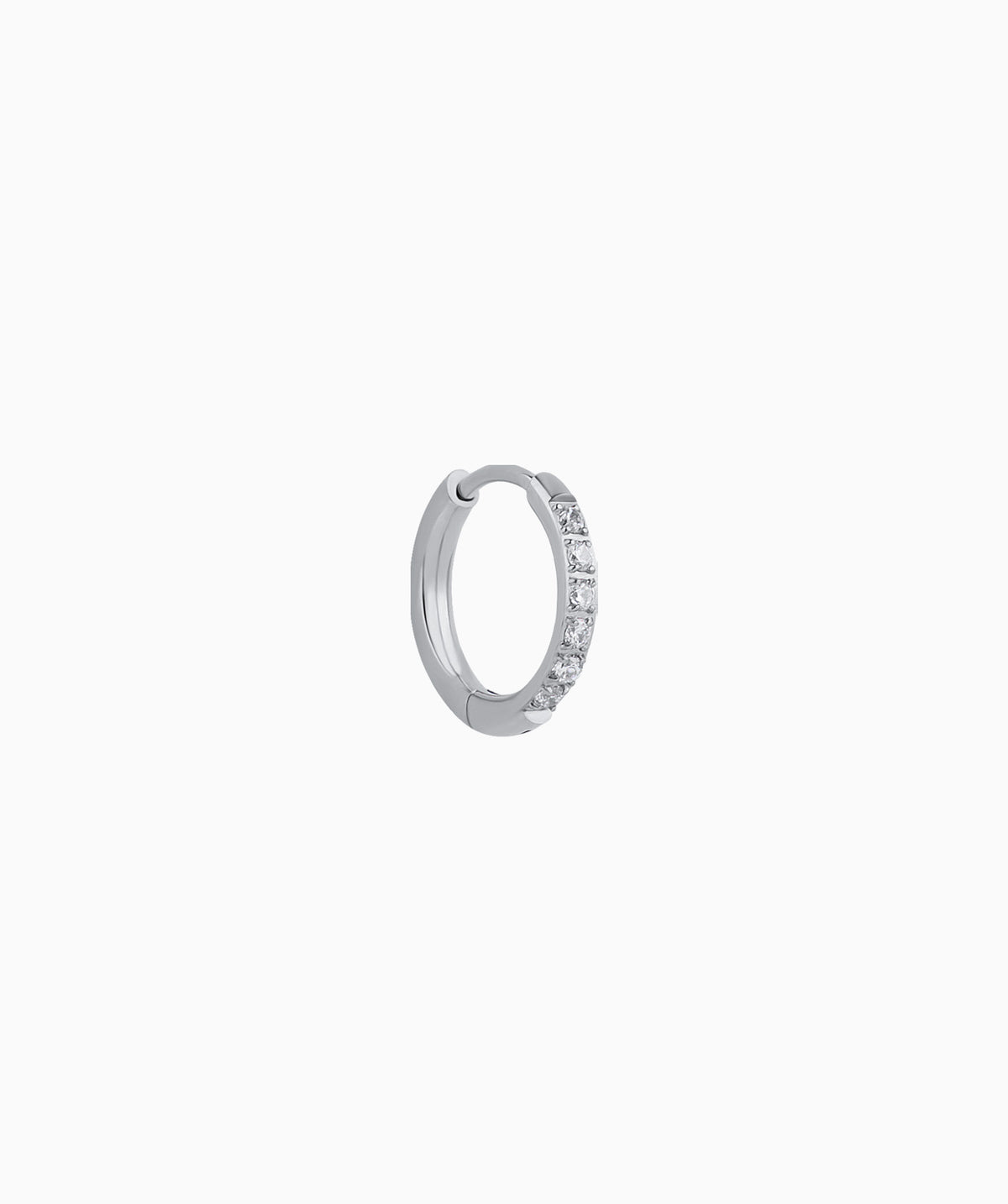Basic Sparkling Hoop - Stainless Steel - Lobe, Upper Lobe - Oumo Jewelry