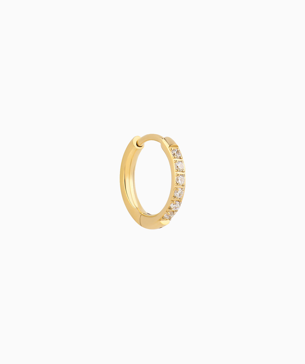 Basic Sparkling Hoop - Stainless Steel - Lobe, Upper Lobe - Oumo Jewelry
