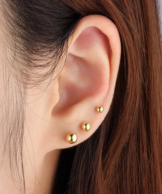 Basic Ball Flatback Stud - OumoJewelry
