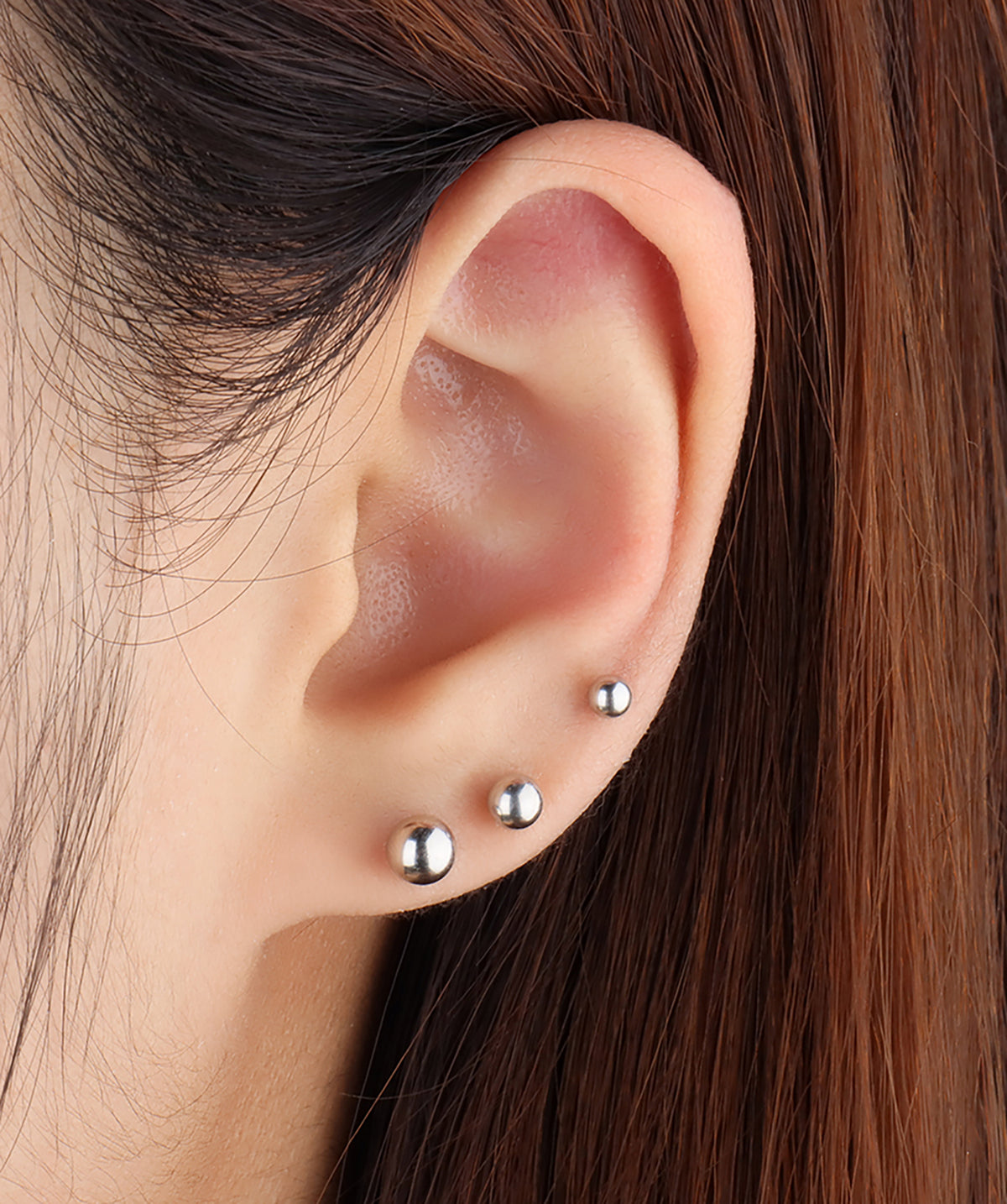 Basic Ball Flatback Stud - Sterling Silver 925 - Helix, Forward Helix, Upper Lobe - Oumo Jewelry