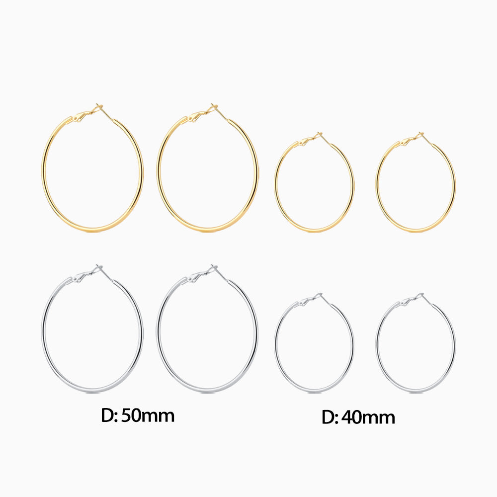 E23m11004 Classic Basic Hoops - OhmoJewelry