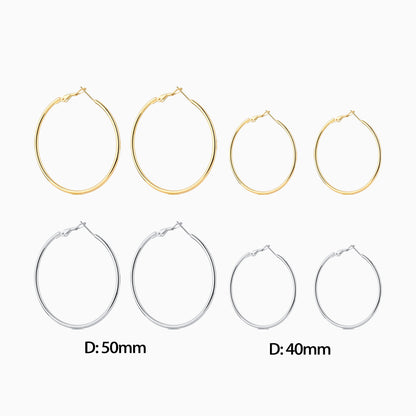 E23m11004 Classic Basic Hoops - OhmoJewelry