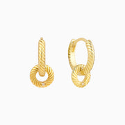 Donut Hoop Earrings - Brass - Oumo Jewelry