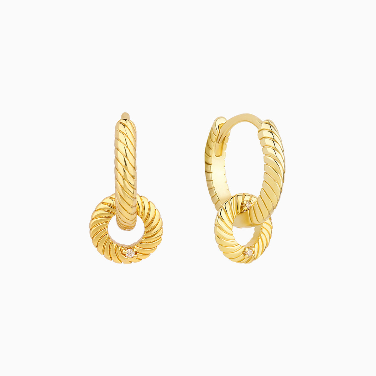 Donut Hoop Earrings - Brass - Oumo Jewelry
