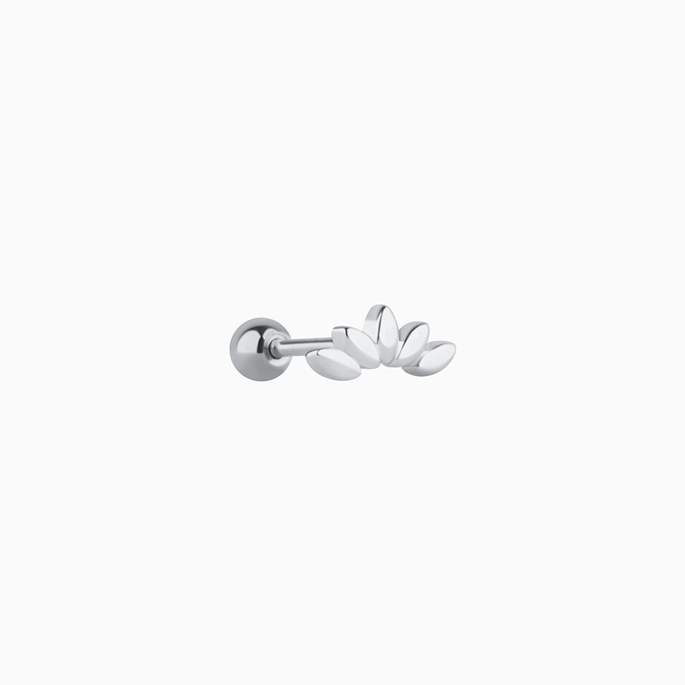 Leaf Stud - Stainless Steel - Upper Lobe, Helix, Flat - Oumo Jewelry