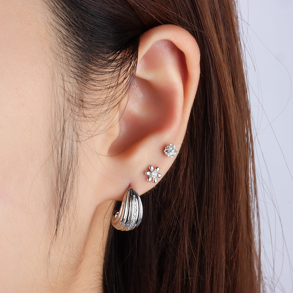 Basic Huggie Studs - Brass - Oumo Jewelry