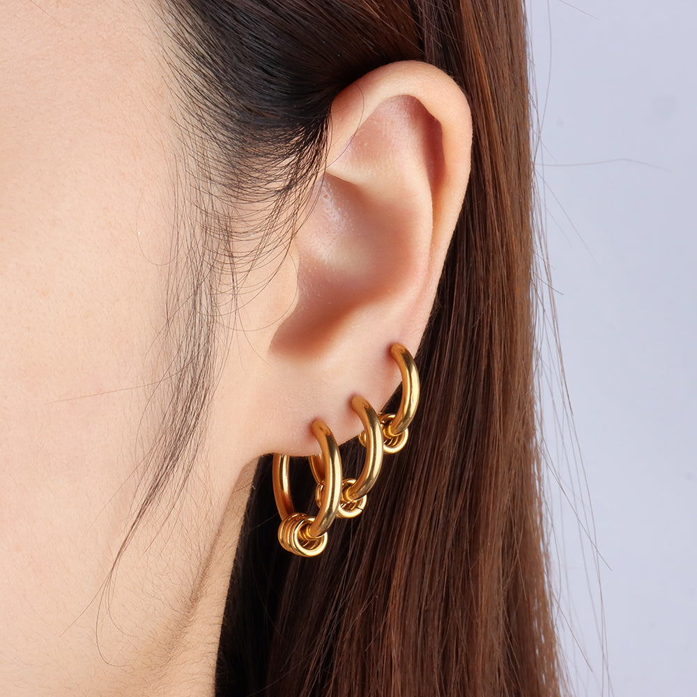 Get in the Vibe Hoop - Stainless Steel - Lobe - Oumo Jewelry