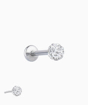 Disco Ball Push-in Flatback Stud - Stainless Steel - Helix, Forward Helix, Upper Lobe - Oumo Jewelry