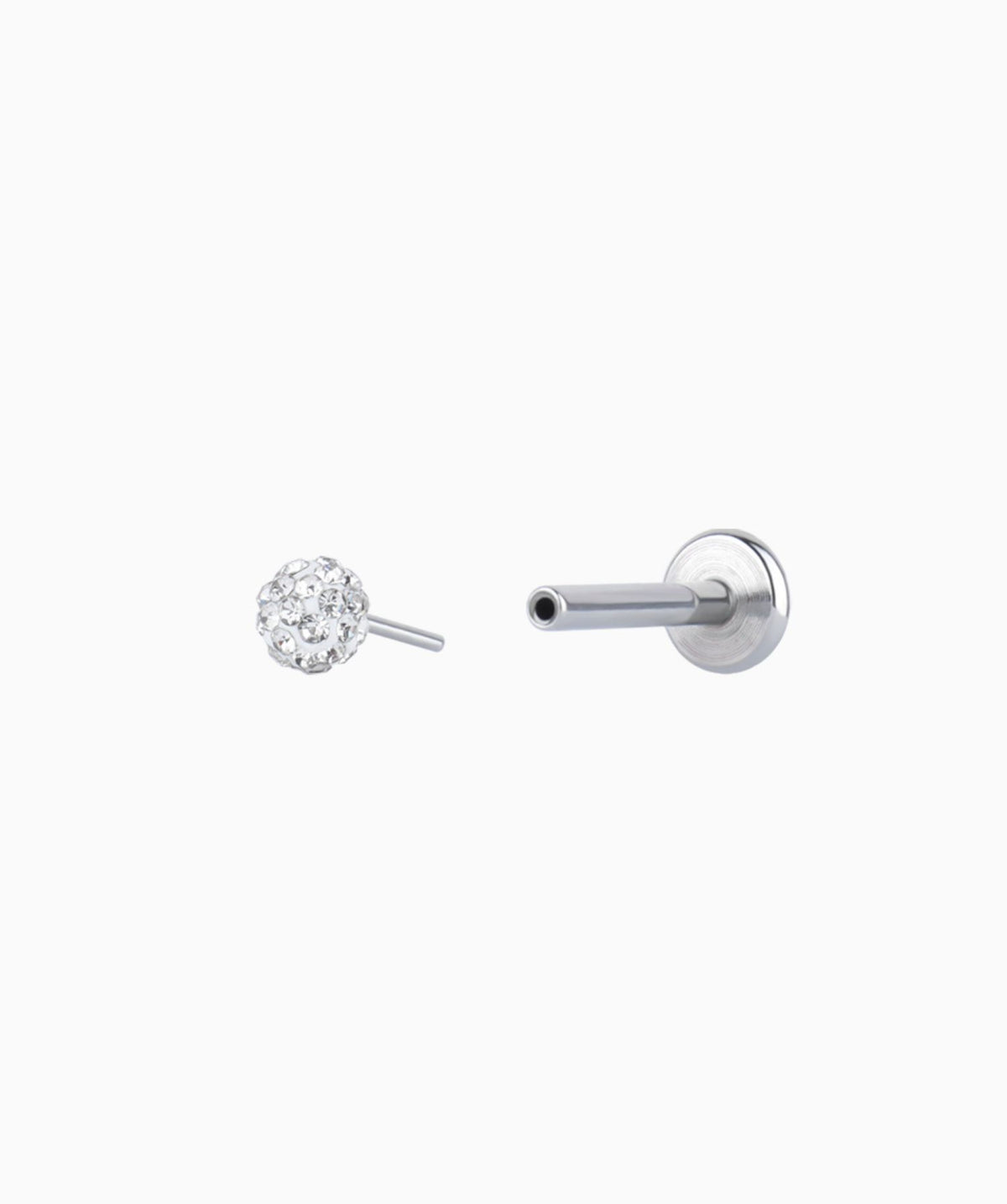 Disco Ball Push-in Flatback Stud - Stainless Steel - Helix, Forward Helix, Upper Lobe - Oumo Jewelry