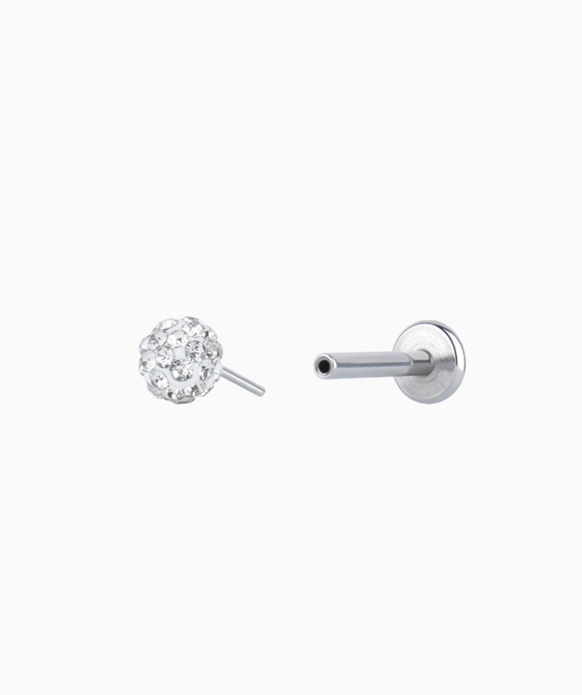 Disco Ball Push-in Flatback Stud - Stainless Steel - Helix, Forward Helix, Upper Lobe - Oumo Jewelry