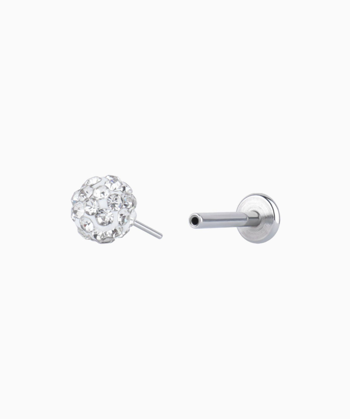 Disco Ball Push-in Flatback Stud - Stainless Steel - Helix, Forward Helix, Upper Lobe - Oumo Jewelry