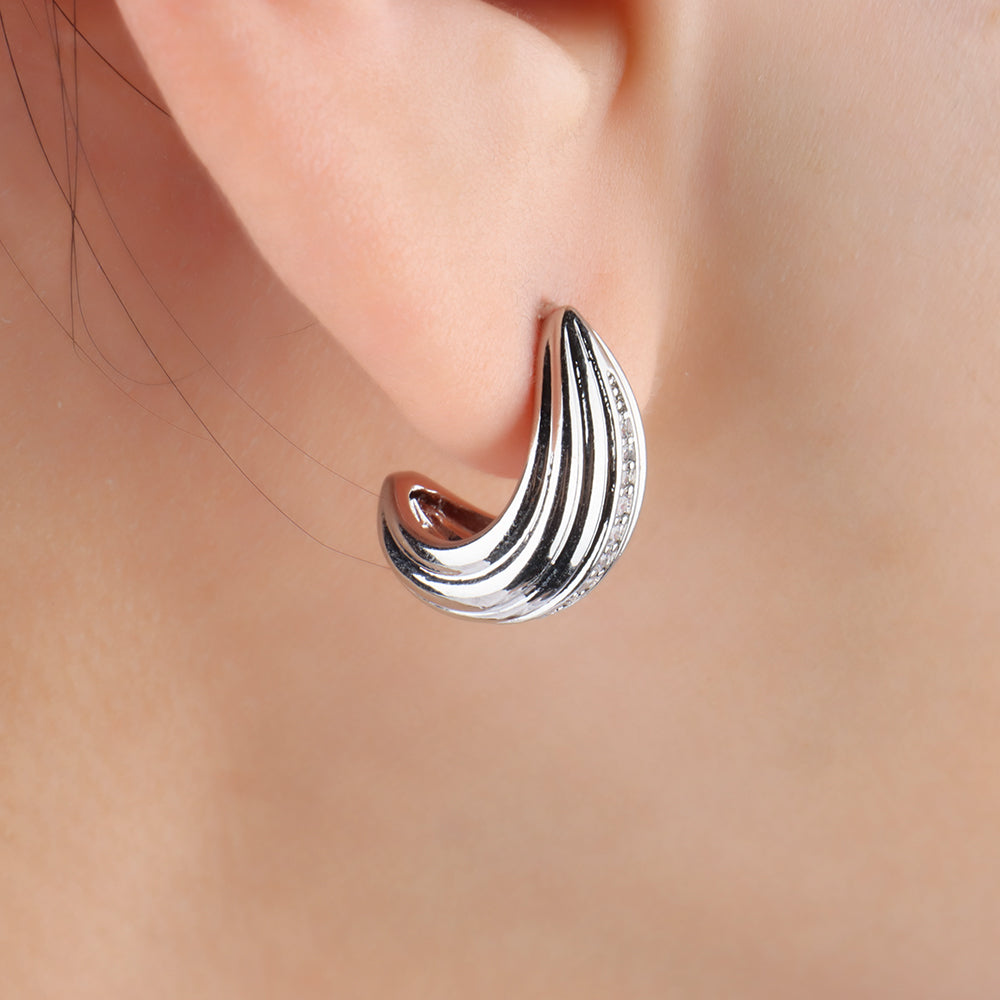 Basic Huggie Studs - Brass - Oumo Jewelry
