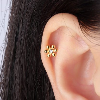 E23m11044 Small Fresh Flower Stud - OhmoJewelry