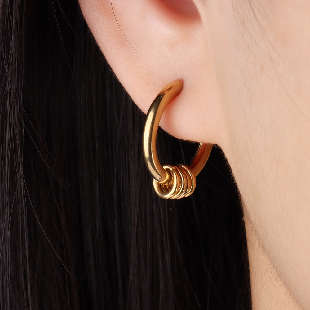 Get in the Vibe Hoop - Stainless Steel - Lobe - Oumo Jewelry