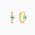 Round Green Gem Hoops - OhmoJewelry