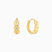 Blooming Flower Hoops - Brass - Oumo Jewelry