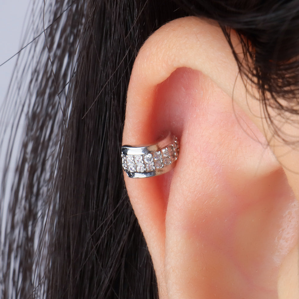 Half Huggie Stud - Stainless Steel - Upper Lobe, Helix - Oumo Jewelry