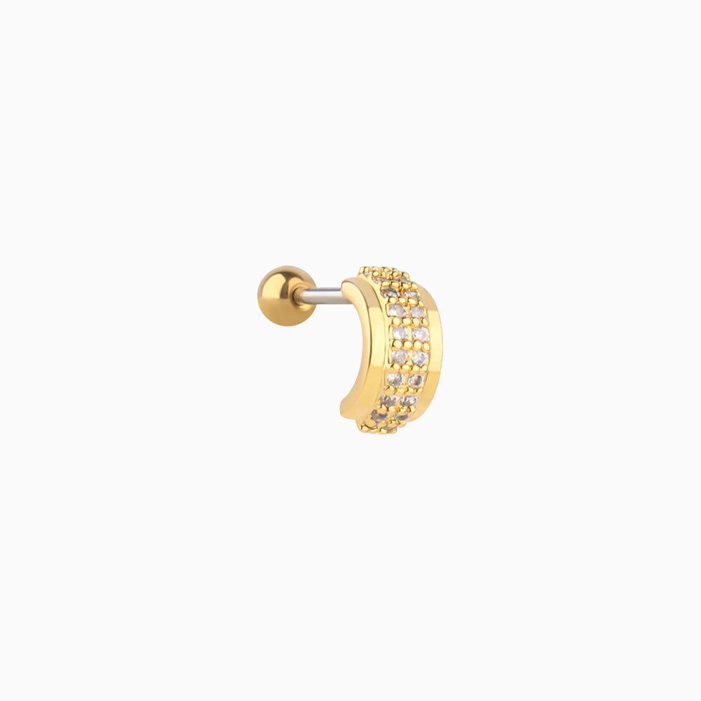 Half Huggie Stud - Stainless Steel - Upper Lobe, Helix - Oumo Jewelry